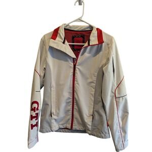 GTI Women's‎ Jacket Full Zip Lightweight Car Enthusiast Red White Accent